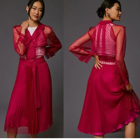 Anthropologie Jackets Coats Anthropologie Dolan Sheer Dot